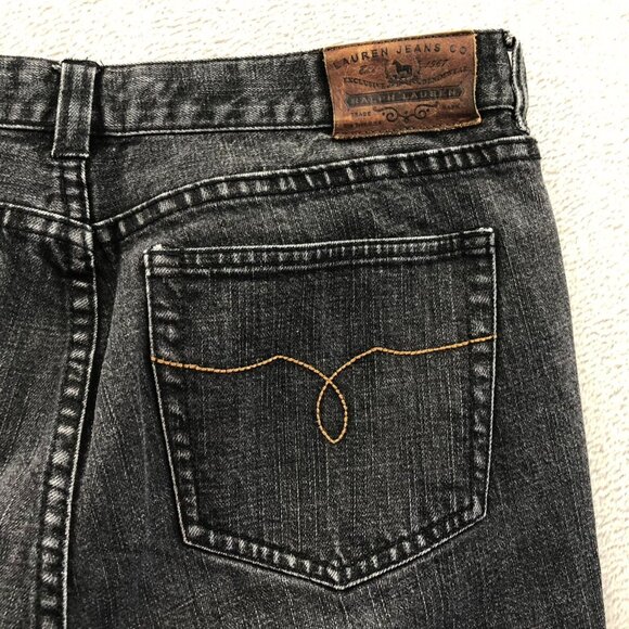 Lauren Jeans Co Ralph Lauren Women Jeans Size 10 Black Denim Straight Leg Casual - Picture 10 of 14